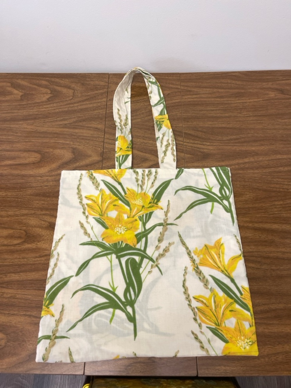 Yellow Floral Canvas Tote Bag - Women Bags